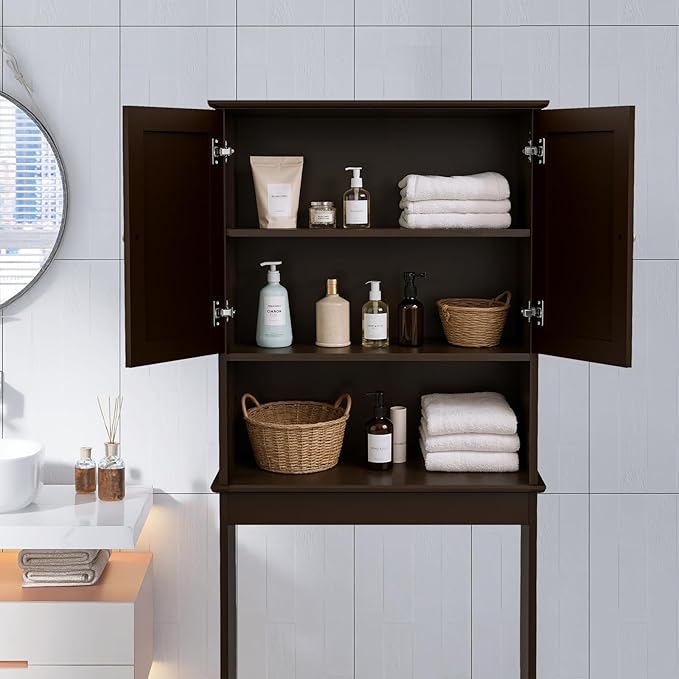 Over The Toilet Storage Cabinet, Behind Toilet Bathroom Organizer - Image 6