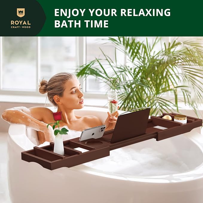 ROYAL CRAFT WOOD Non-Foldable Bathtub Tray - Image 8