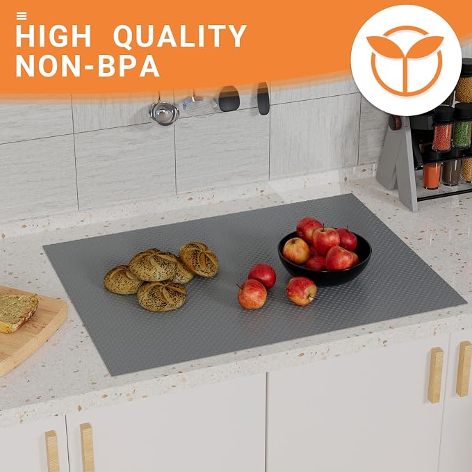 FLPMIX 11" Cabinet Drawer Liner Dark-Grey: Waterproof Kitchen Drawer Mat 11 x - Image 4