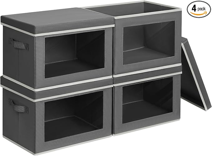 Stackable Storage Bins with Lids by Homsorout
