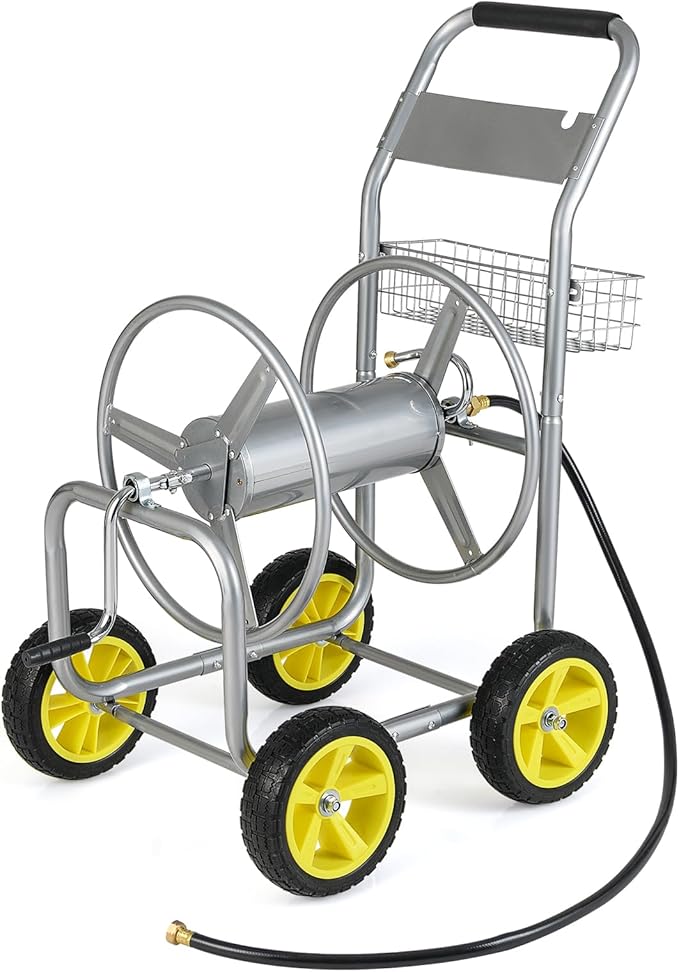 Goplus Garden Hose Reel Cart, 300 FT of 5/8" Large Capacity, Heavy-Duty Metal by Goplus