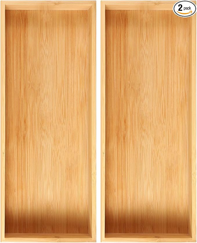 Fabsome Kitchen Utensil Drawer Organizer, Bamboo Silverware Cutlery Flatware by Fabsome