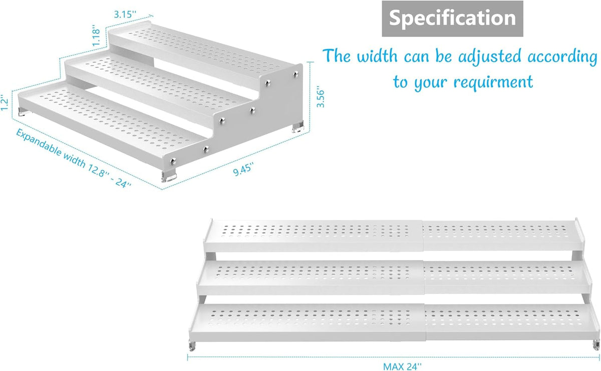 Spice Rack Organizer for Cabinet, 3 Tier Expandable shelf, Great for