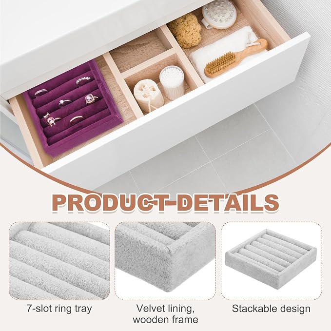 uxcell Stackable Jewelry Storage Tray, Jewelry Tray Drawer Organizer, Small - Image 3