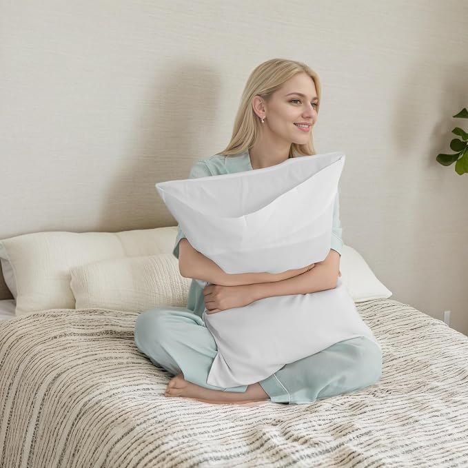 TELUS Pillow Cases King Size 2 Pack, Bamboo Rayon Cooling Pillowcases - Image 5