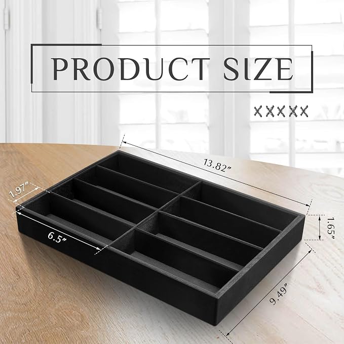 Amylove 2 Pcs Sunglass Organizer Trays Glasses Stackable Jewelry Trays Sunglass - Image 2