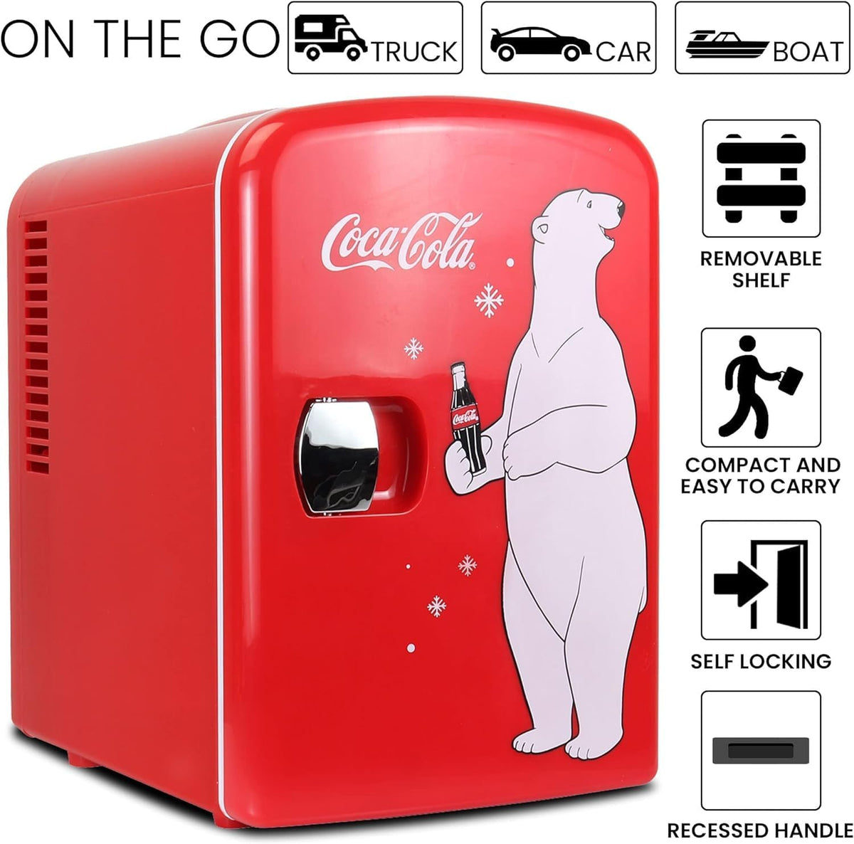 Coca Cola Polar Mini Fridge - Refrigerator for Bedroom Office