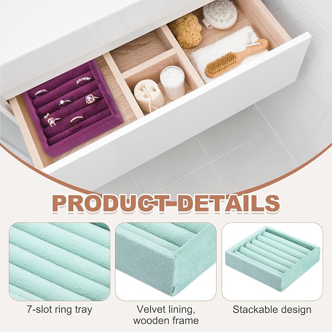 uxcell Stackable Jewelry Storage Tray, Jewelry Tray Drawer Organizer, Small - Image 3