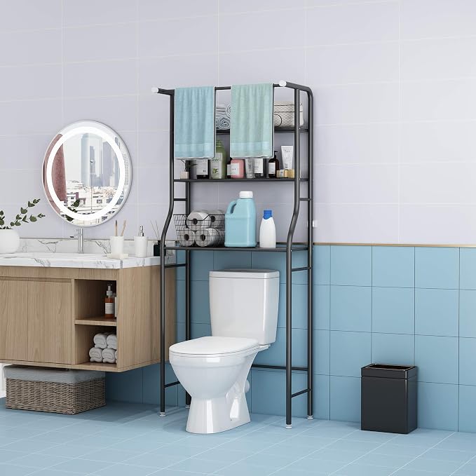 UDEAR 3-Tier Over The Toilet Rack, Bathroom Shelf Space Saver, Corner Stand - Image 2