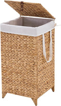 Laundry Hamper with Lid and Removable Liner Bag, Handwoven Natural Hyacinth by LGENHOOMHandwovenNaturalWaterHyacinthBasket