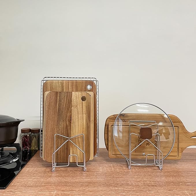 Pot Lid Organizer Cutting Board Holder Inside Cabinet 304 Stainless Steel Pots - Image 3