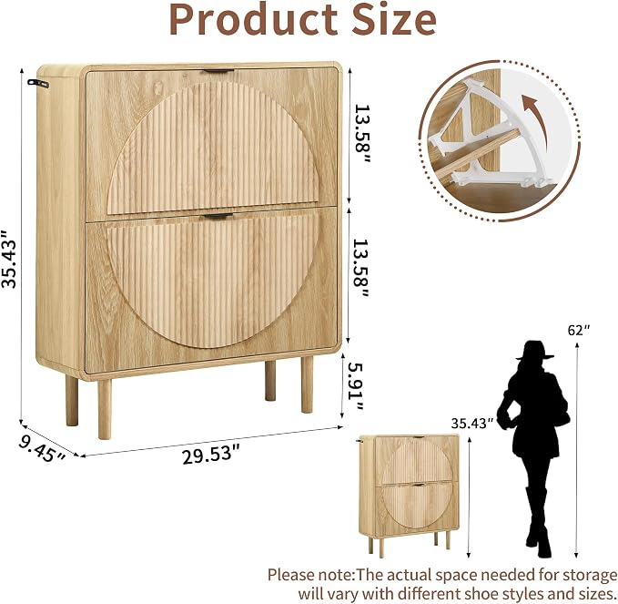 Turtle&Myrtle Modern Shoe Storage Cabinet - Image 2