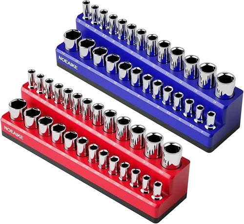 1/4 Inch Magnetic Socket Organizer, Holds 52 Pcs Standard and Deep Size Sockets by NOEAIKE