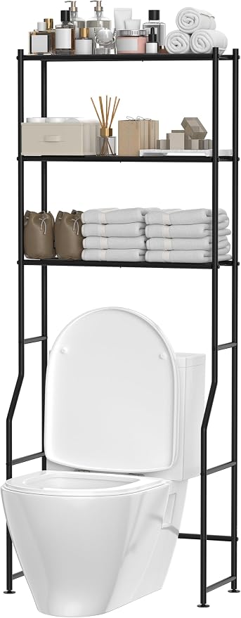 3-Tier Over The Toilet Storage, Freestanding Metal Bathroom Shelves, Space by ASCENREST
