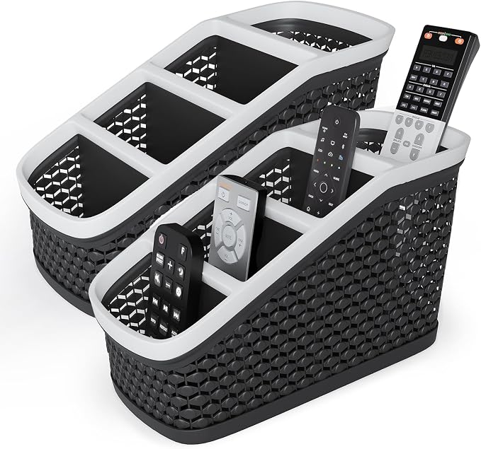 Remote Control Holder Remote Caddy, TV Remote Control Organizer, 4 Compartment - Image 6