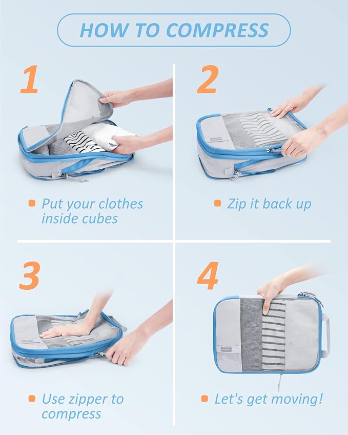 BAGSMART 6 Set /4 Set/2 Set Compression Packing Cubes - Image 6