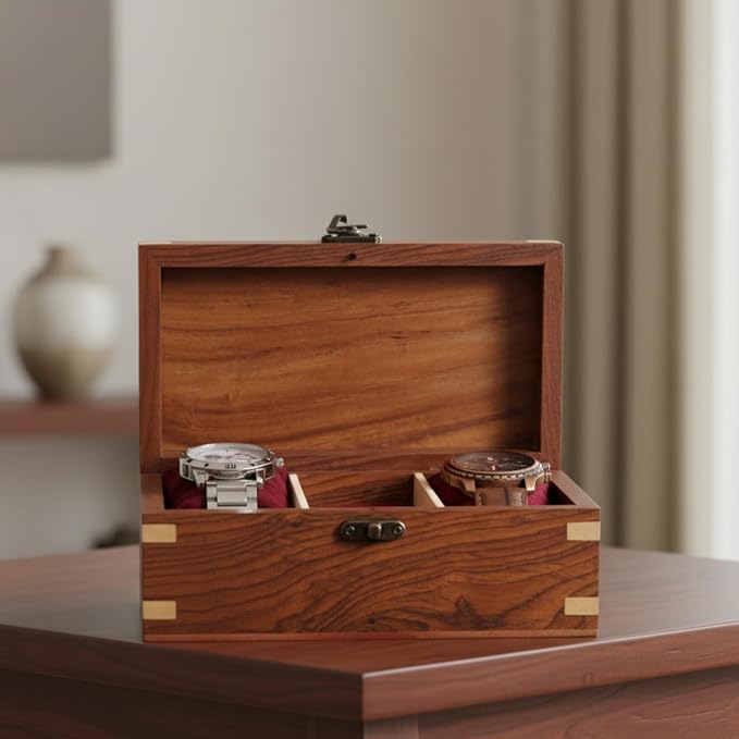Wooden Watch Box for Men & Women, Watch Organizer & Display Case, Premium - Image 3