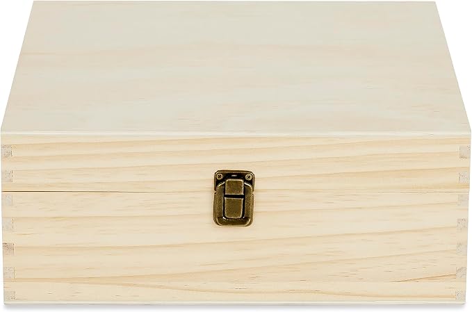 makerflo Large Natural Pine Wood Memory Box - Image 2