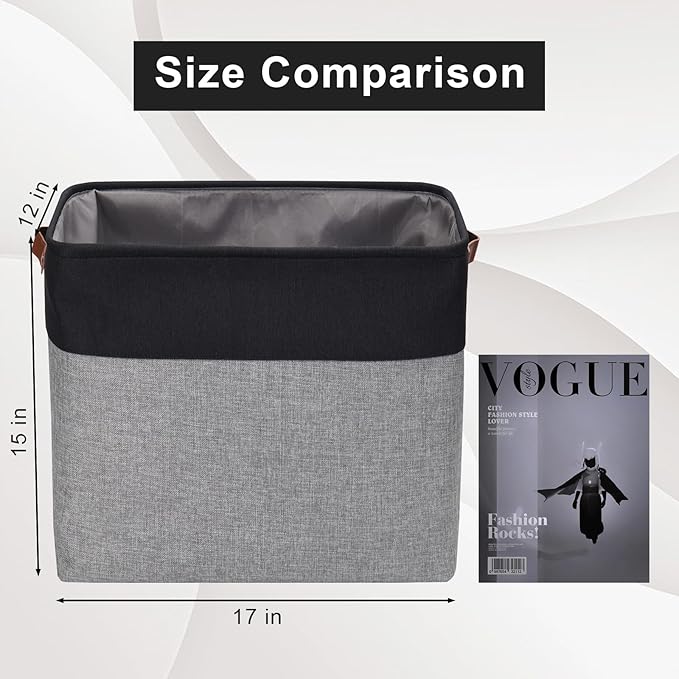 Large Fabric Storage Baskets | 50L Storage Bins, Decorative Linen Closet Baskets - Image 3