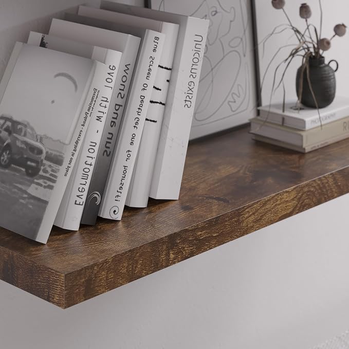 Floating Shelf, 30 in W x 12.75 in D x 2 in H Wooden Floating Wall Shelf - Image 4