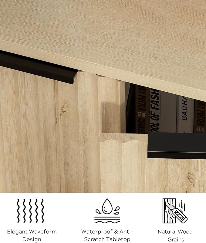 Fluted Corner Cabinet, Modern Small Corner Floor Cabinet - Image 5