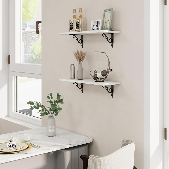 RICHFOCUS Floating Shelves for Wall Decor, 24Inch Rustic Shelves Set of 2 - Image 2