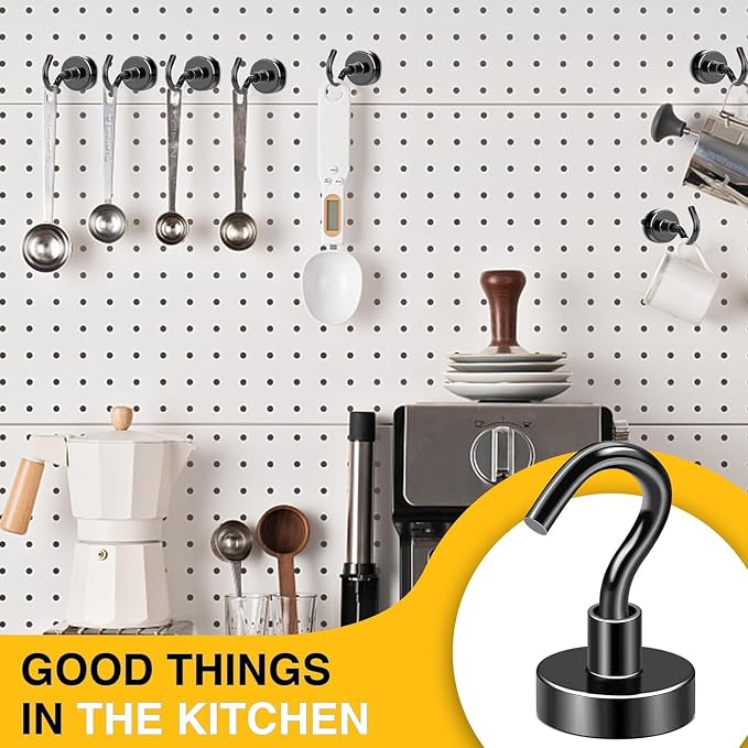 DIYMAG Magnetic Hooks Black 85 LB Heavy Duty Strong Magnet - Image 6