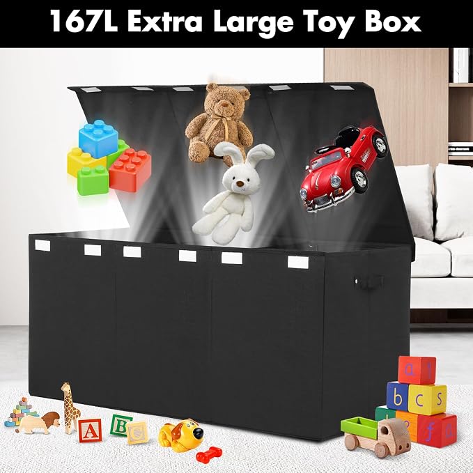 Extra Large Toy Box 167L, Sturdy Toy Storage Chest Organizer Bin Baskets - Image 2