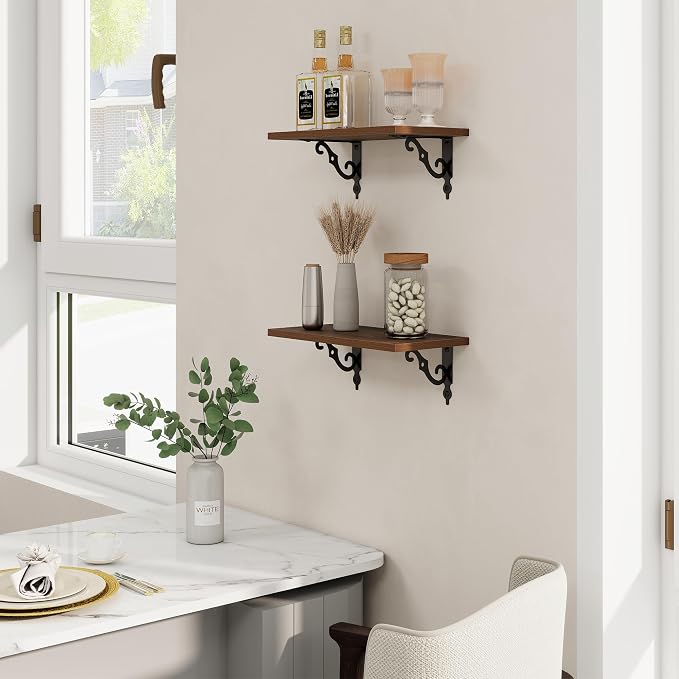 RICHFOCUS Floating Shelves for Wall Decor, 8 Inch Deep Shelves Set of 2 - Image 2