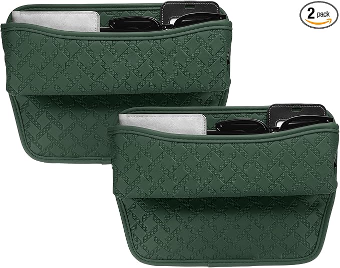 HARFINGTON 2pcs Car Seat Gap Filler Organizer 11.5 x 8 x 2.1 Inch Leather by HARFINGTON