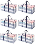 VENO 6 Pack Moving Bags Plastic Storage Totes Clothes Organization Large W by Veno