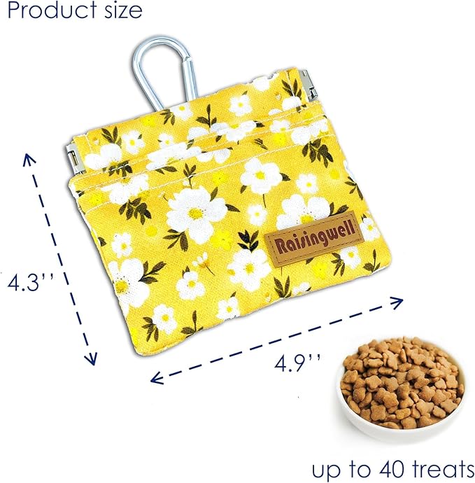 Dog Treat Pouch, Pocket Sized Pet Training Pouch, Cotton Fabric, Hand Free - Image 2