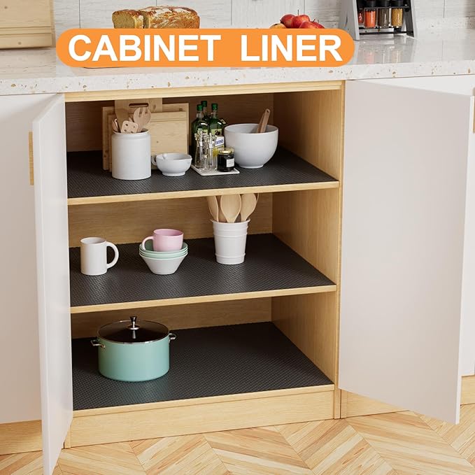 FLPMIX Shelf Liner for Kitchen Cabinets 10 inch Wide: Easy to Cut Bathroom - Image 2