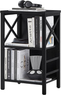 Small Bookshelf,3 Tier Industrial Bookcase with Metal Frame and