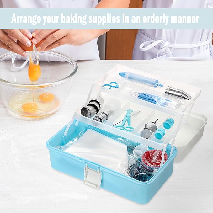 3-Tier Baking Supplies Storage Case Cake Plastic Decorating Tool Storage Box - Image 2