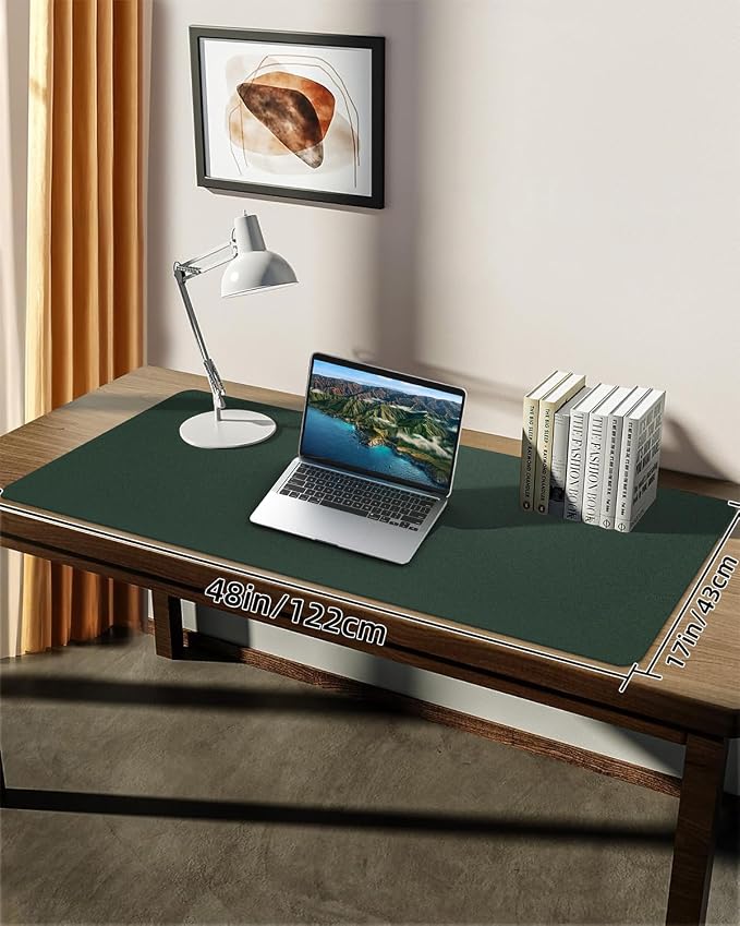 Leather Desk Pad Protector, Large Mat, Mouse Pad, Non-Slip PU Leather Blotter - Image 7