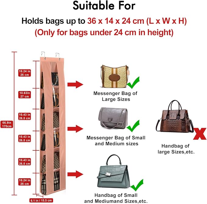 Lirex Over The Door Organizer, 2 Pack Handbag Storage - Image 2