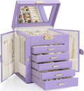 TORIBIO Large Jewelry Box for Women, Leather Jewelry Organizer by TORIBIO