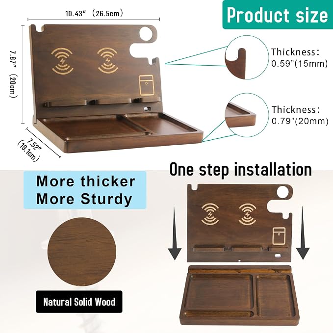 Wireless Charging Station, Wood Phone Docking Station - Image 7