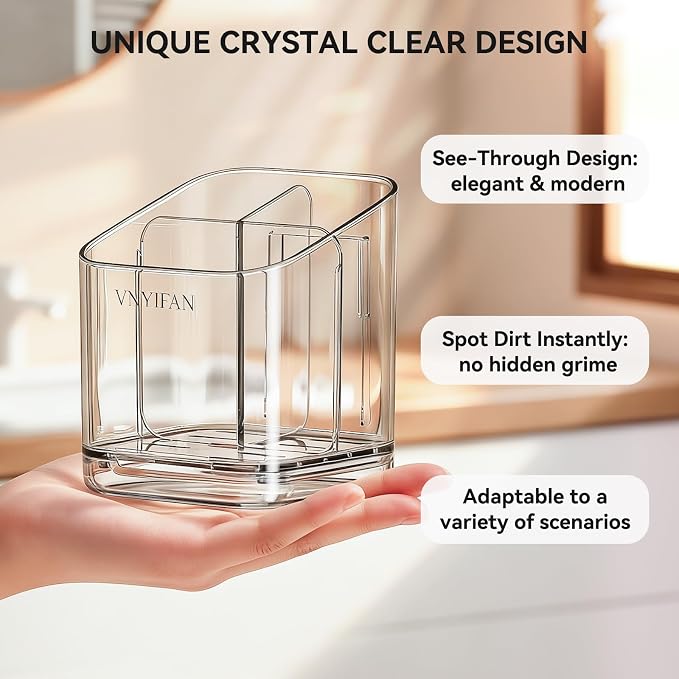 Toothbrush Holders for Bathrooms, 3 Slots Detachable Toothbrush Holder Wall - Image 2
