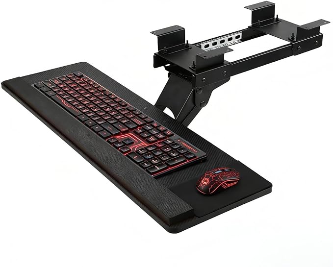 Ergonomic Keyboard Tray Under Desk，Large Size Keypad Tray Holder， 360° by FAHKNS