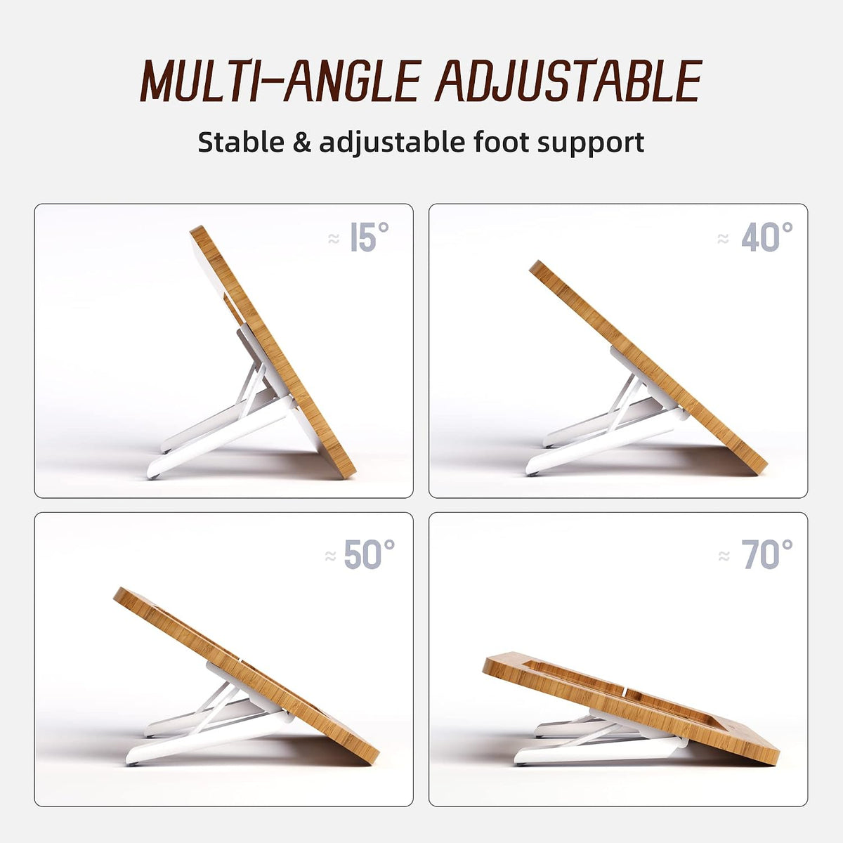 AFOOYO Bamboo Tablet Drawing Stand - Portable & Adjustable 5