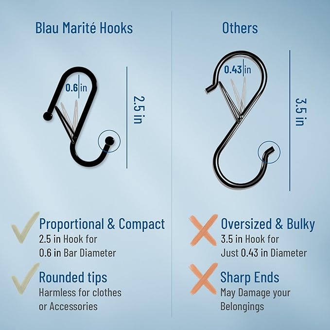 10-Pack Metal S Hooks for Hanging – Heavy-Duty S-Shaped Hooks - Image 5