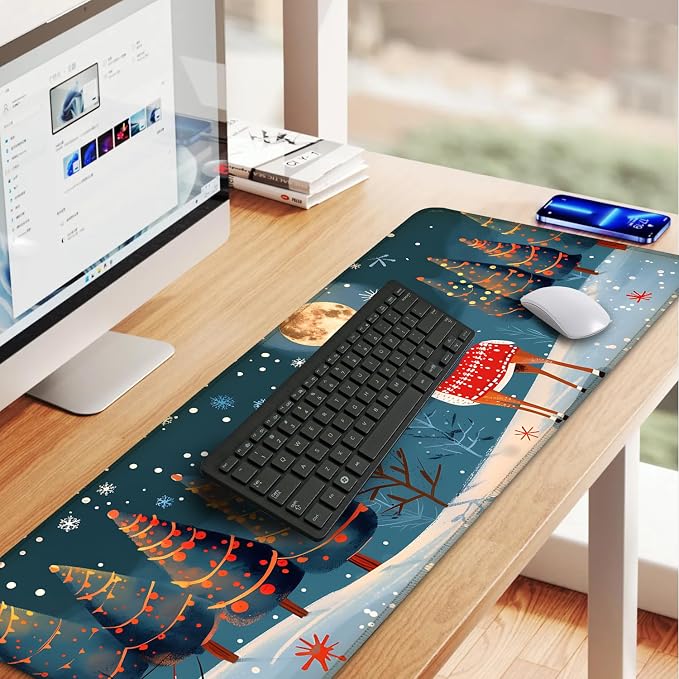 Christmas Reindeer Mouse Pad– Large Extended Desk Mat - Image 8