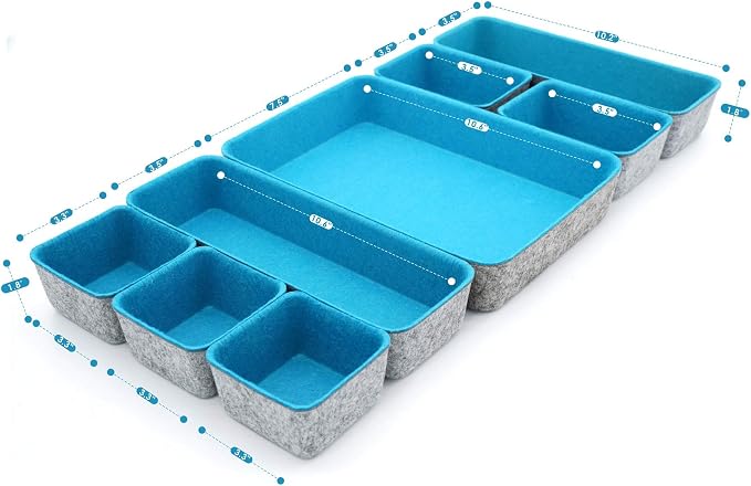 Welaxy desk drawer organizer tray felt storage bin - Image 3