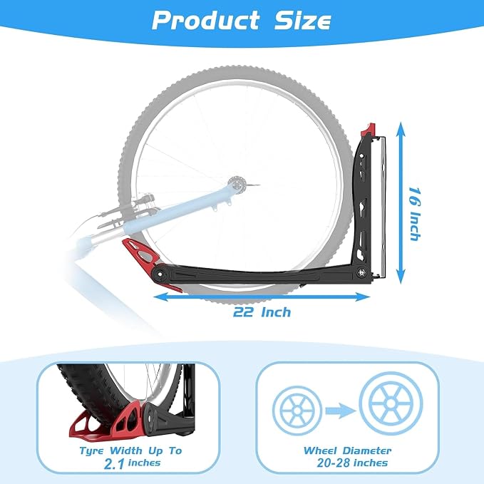 WALMANN BIKEPAL No Lifting Wall Mount Swivel Bike Rack, Wall Bike Hangers - Image 7