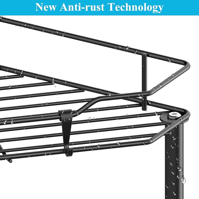 2 Tier Floor Standing Corner Shower Caddy Organizer Shelf - Image 3
