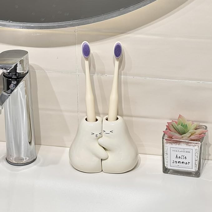 Ceramic Toothbrush Holder for Bathroom, Cute Tooth Brush Holders for Bathroom - Image 7