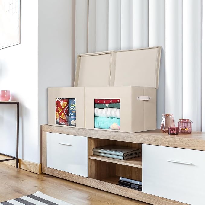 Univivi Foldable Fabric Storage Boxes Large Storage Bins - Image 5