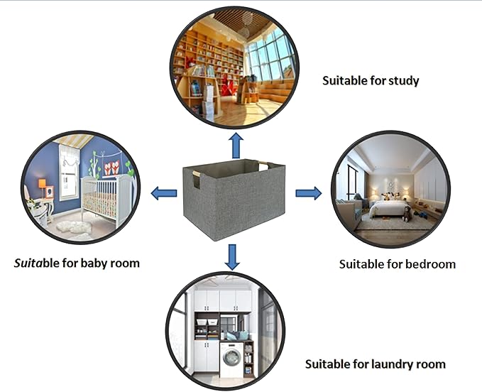 Storage Bin for Shelves Rectangle Closet Baskets Foldable Box - Image 5